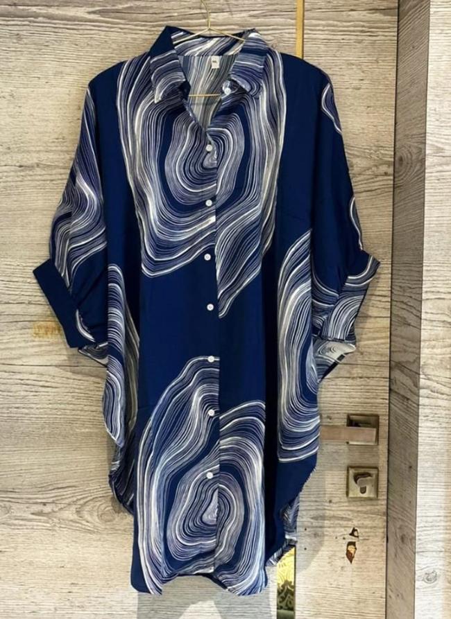 Imported Royal Blue Casual Wear Printed Kaftan